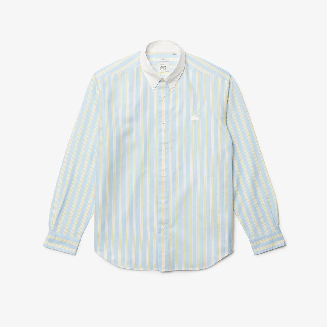 Unisex Lacoste L!VE striped Oxford Cotton Relaxed Fit Shirt