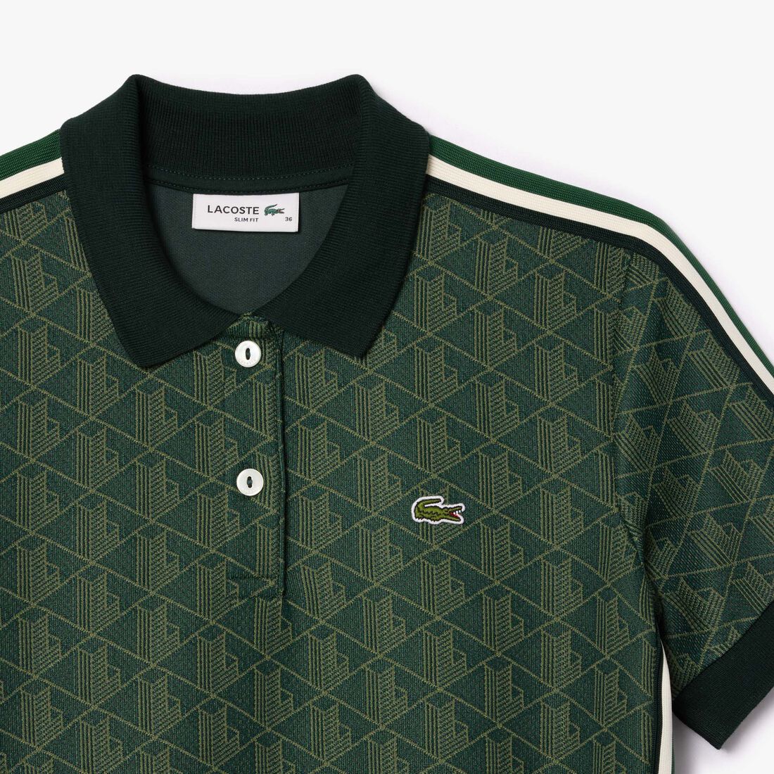 فستان بولو بقصة ضيقة من قماش الجاكارد المزين بشعار لاكوست فستان بولو بقصة ضيقة من قماش الجاكارد المزين بشعار لاكوست