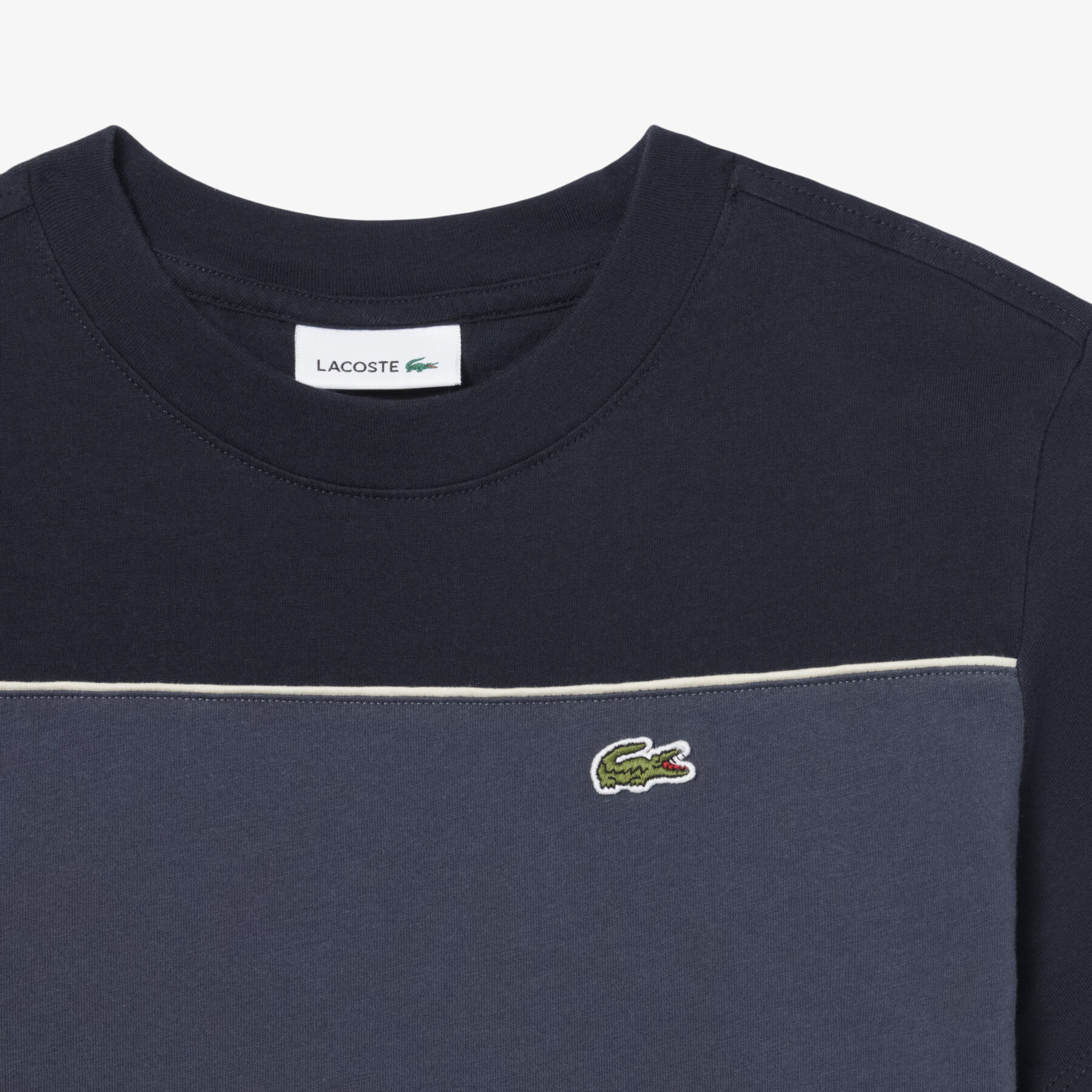 lacoste cotton colour block t shirt