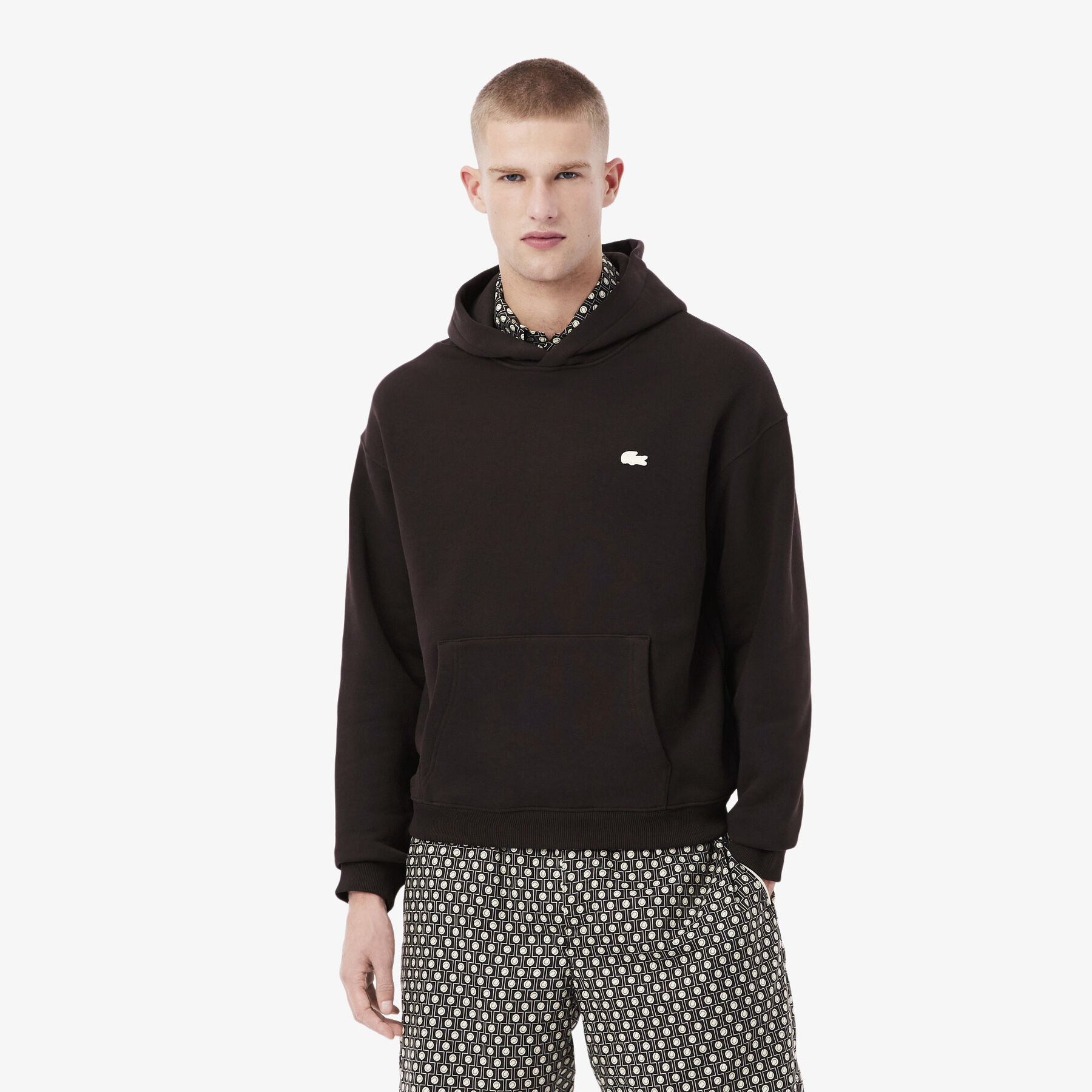Loose Fit Printed Hoodie lacoste loose fit printed hoodie