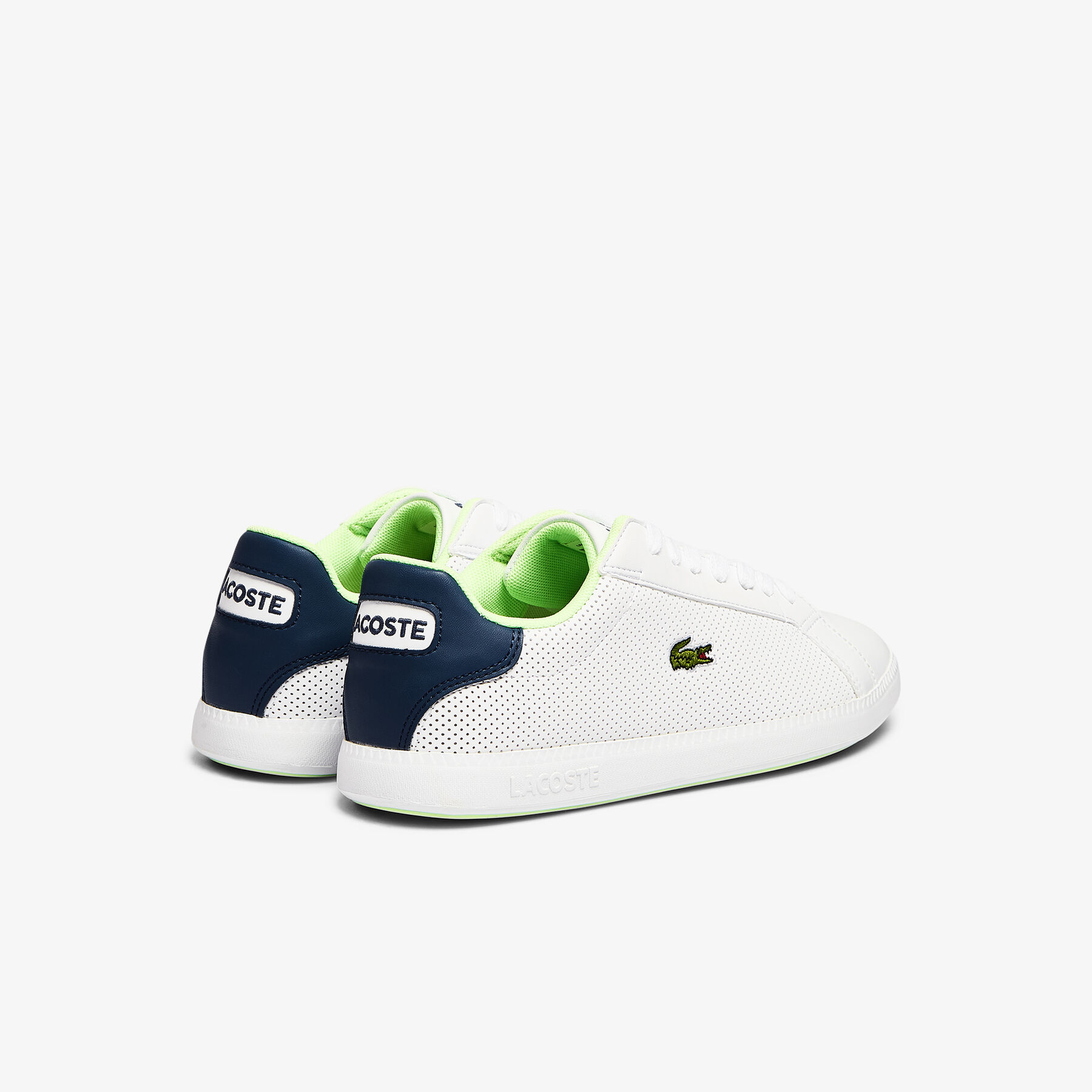 lacoste juniors  graduate synthetic perforated trainers