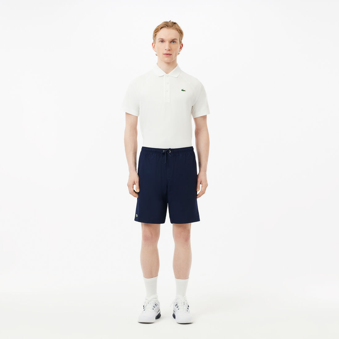 شورت تنس تفتا منسوج بنقشة معيّنات سادة للرجال مجموعة Lacoste SPORT