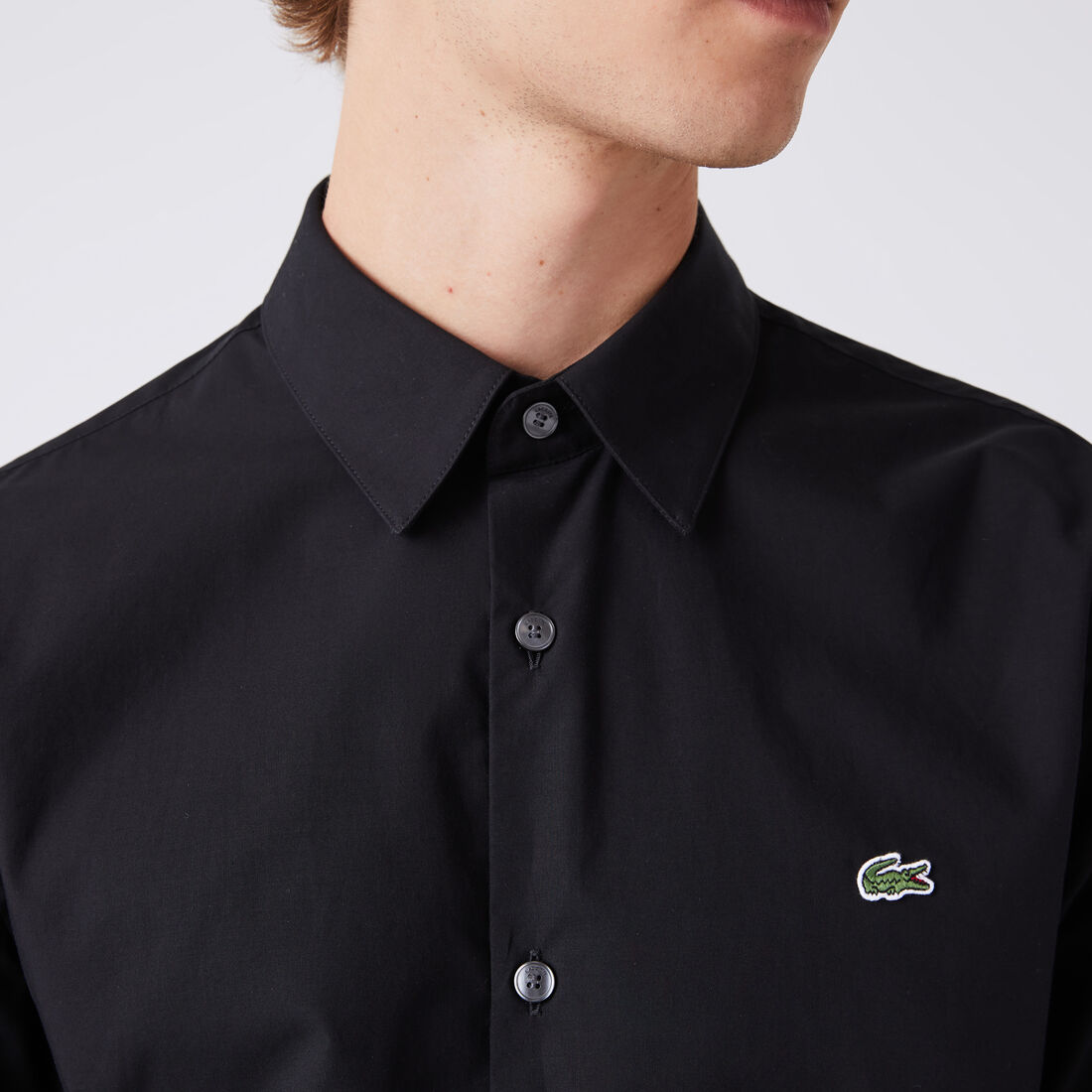 قميص قطن بوبلين مطاطي بقصة ضيقة للرجال قميص قطن بوبلين مطاطي بقصة ضيقة للرجال