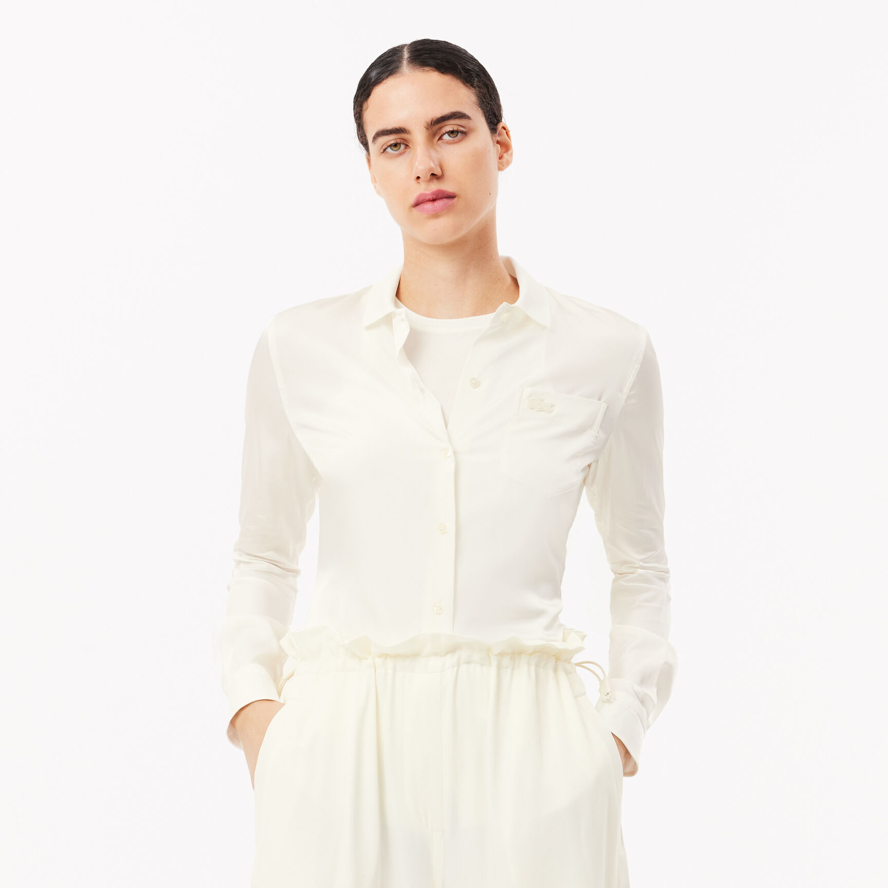 Fluid Ribbed Collar Shirt Fluid Ribbed Collar Shirt