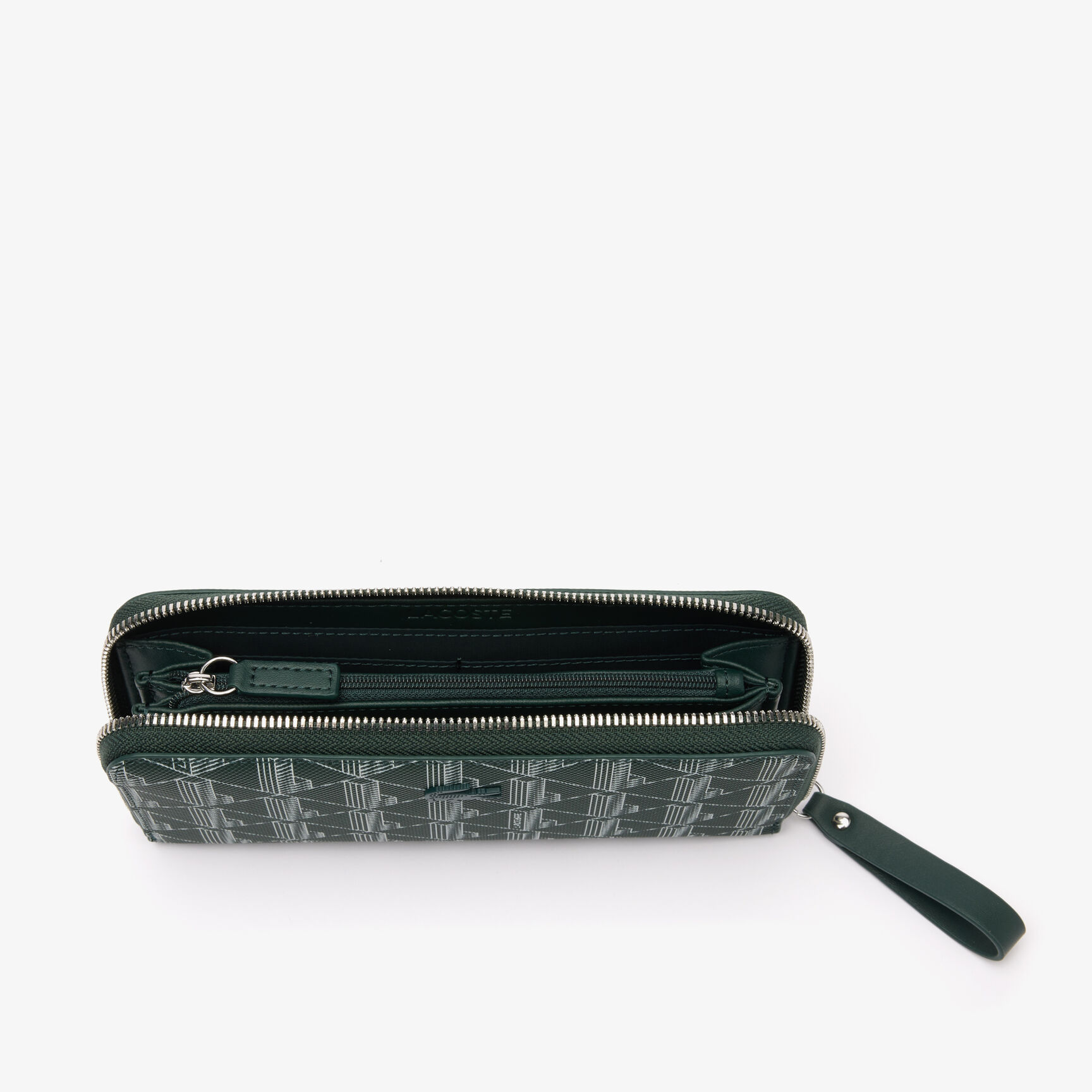 Women's Lacoste Monogram Print Zip Wallet