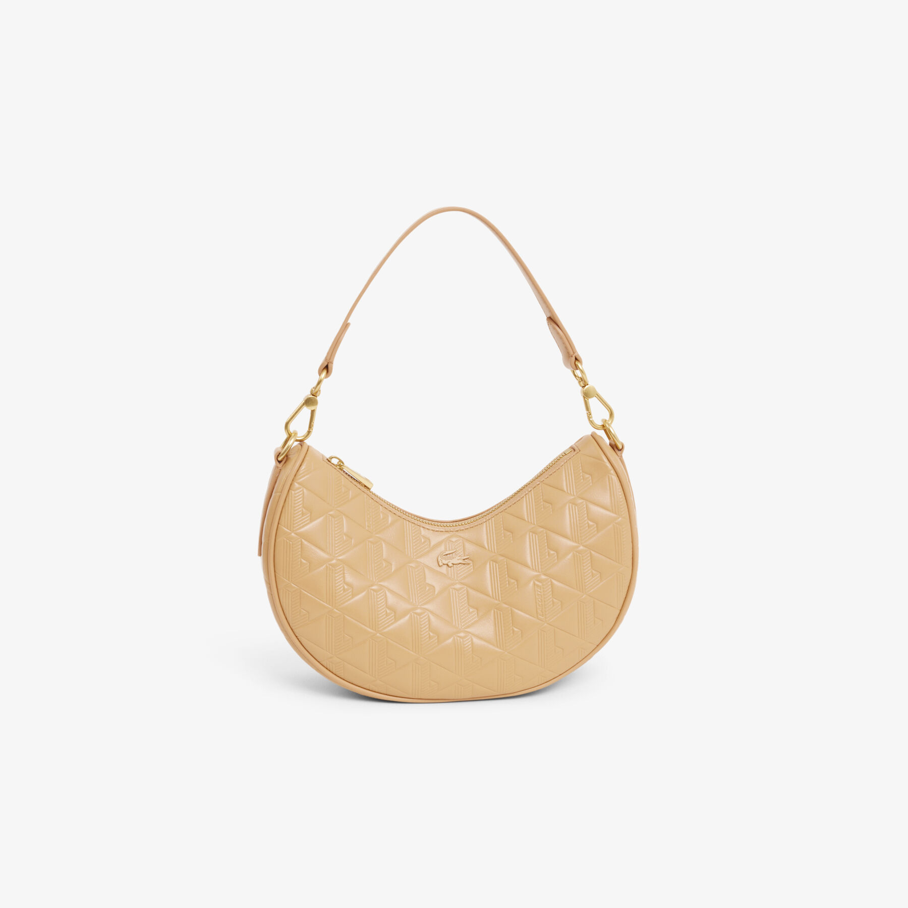 lacoste maheki embossed leather half moon purse