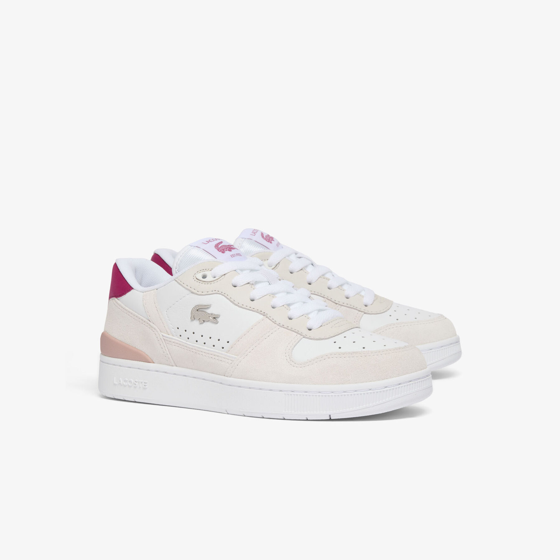 lacoste women s t clip set suede sneakers