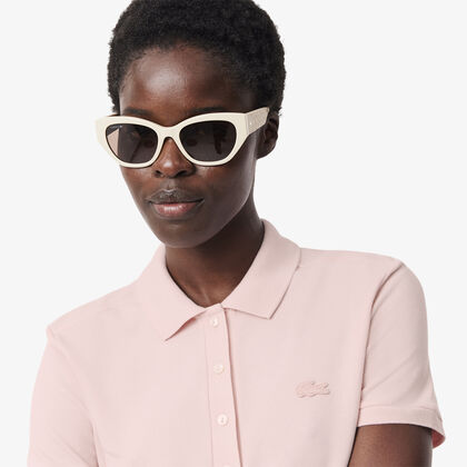 تيشيرت بولو L.12.d بقصة ضيقة من قماش بيتي بيكيه المطاطي