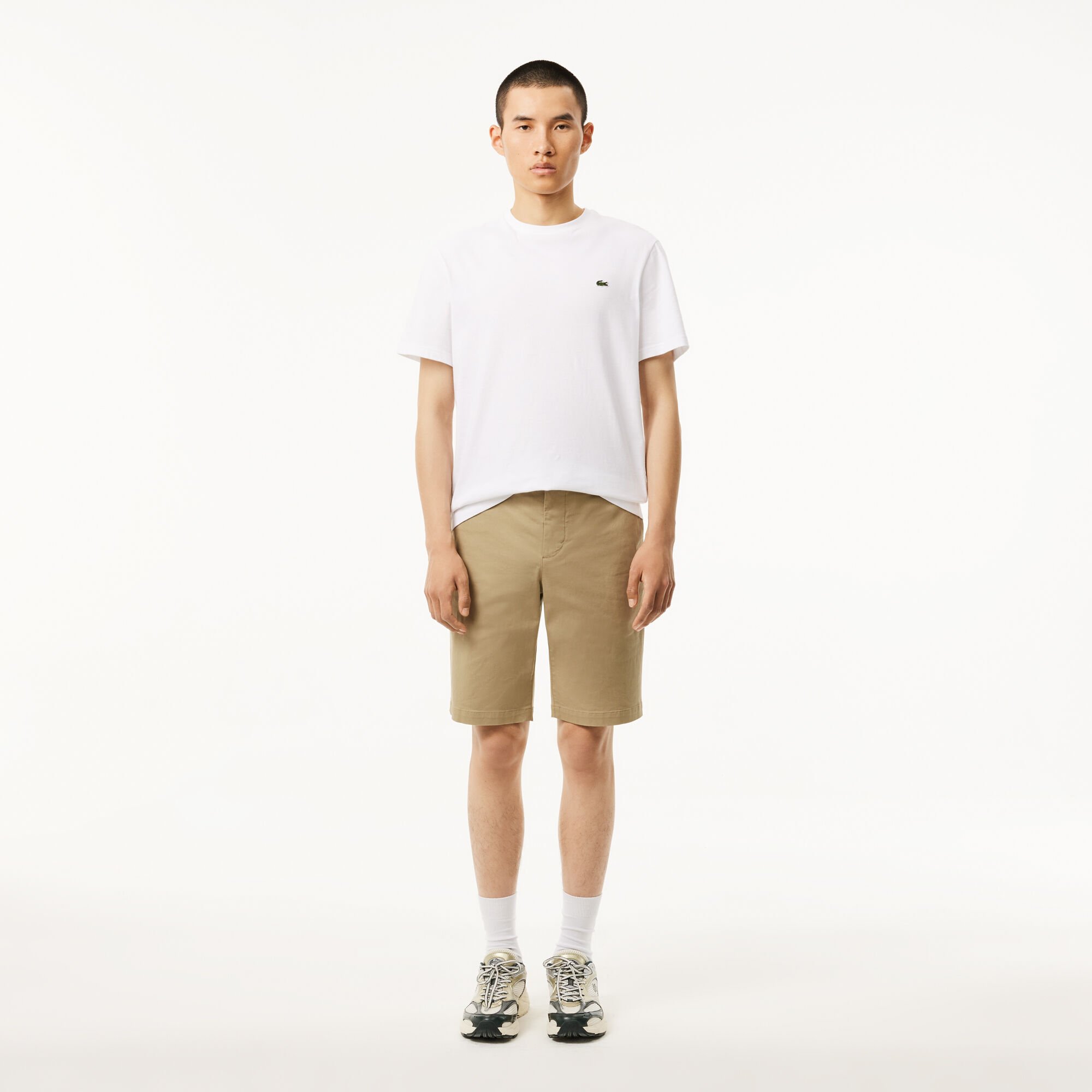 Buy Slim Fit Stretch Cotton Chino Shorts Lacoste QA