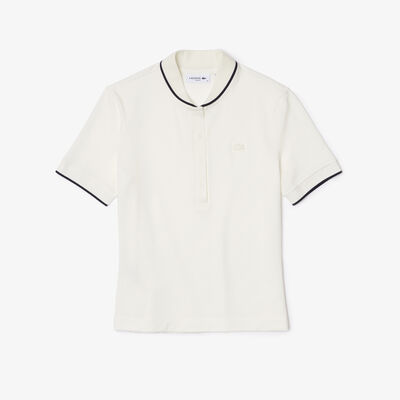Women's Lacoste Slim Fit Striped Collar Flowy Piqué Polo Shirt