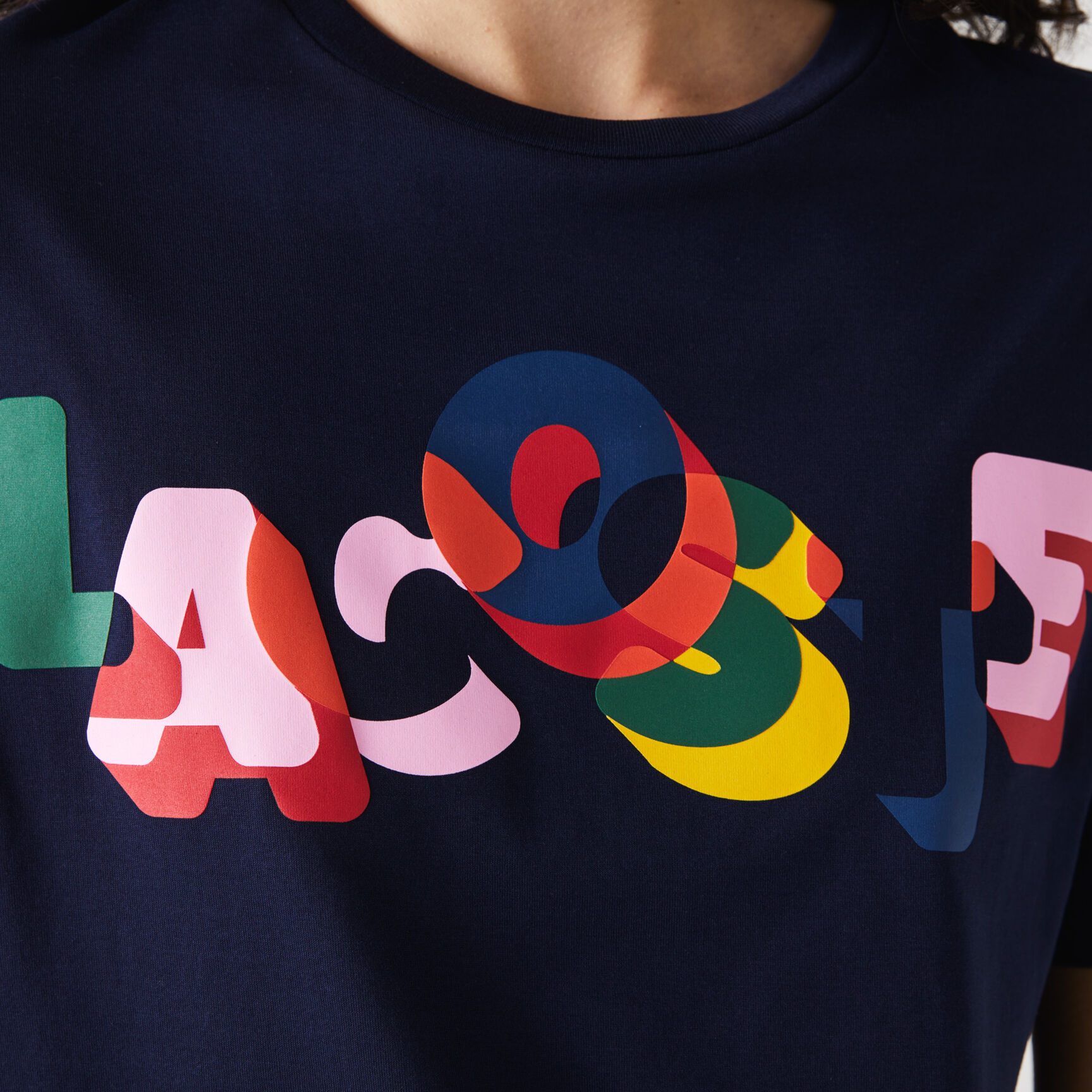 Women's Crew Neck Lacoste Print Soft Cotton T-shirt Women's Crew Neck Lacoste Print Soft Cotton T-shirt