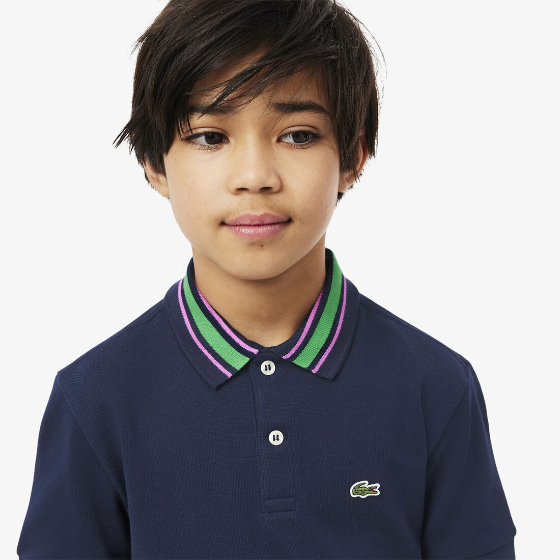Stripe Collar Petit Pique Polo Shirt Stripe Collar Petit Pique Polo Shirt