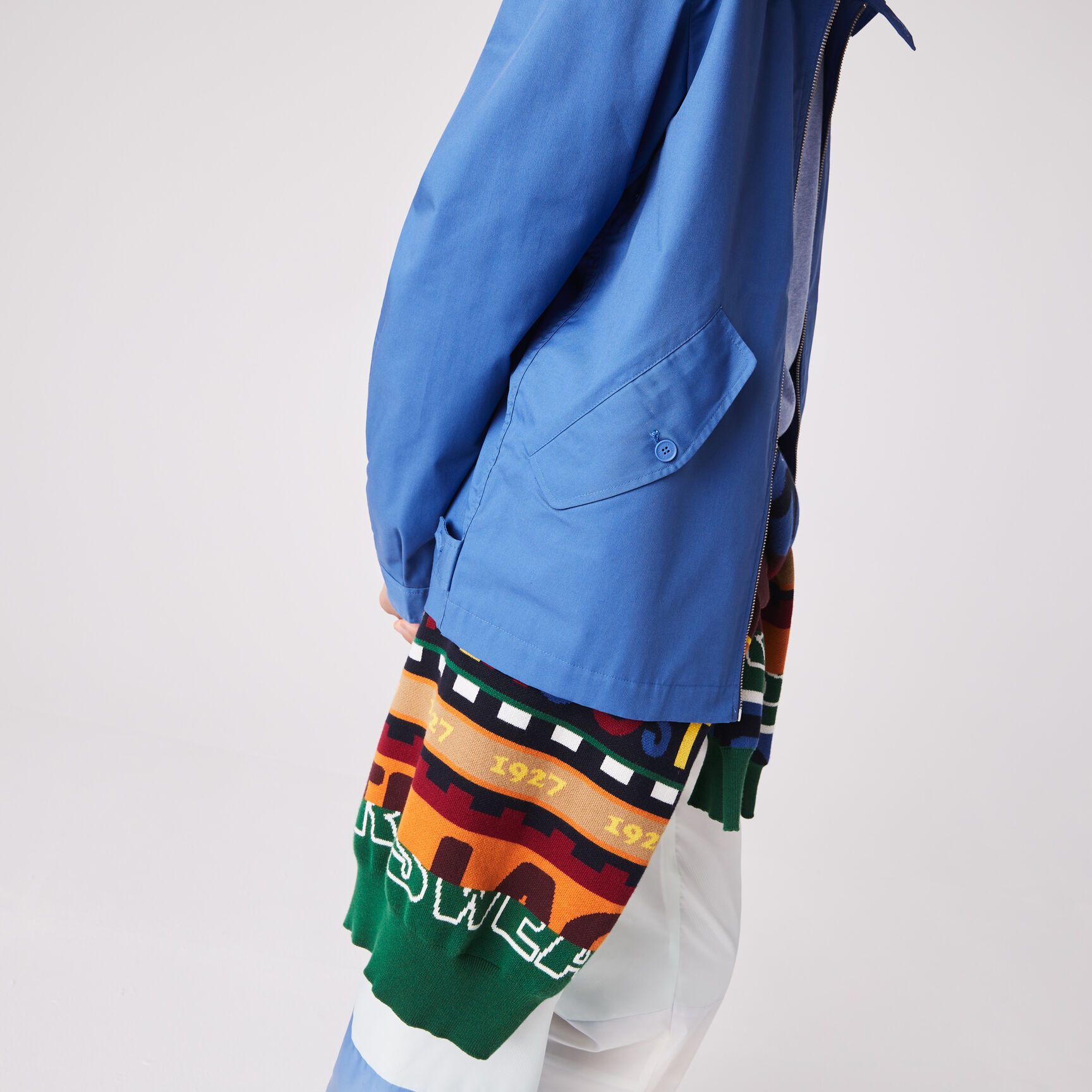 Men's Short Zippered Organic Cotton Gabardine Jacket