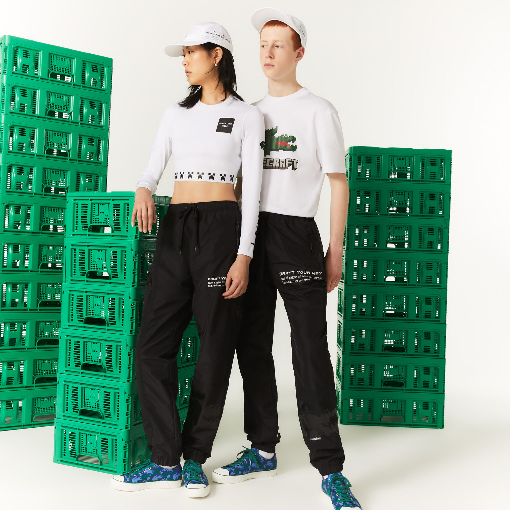بنطال رياضي نايلون للجنسين مجموعة Lacoste L!VE x Minecraft