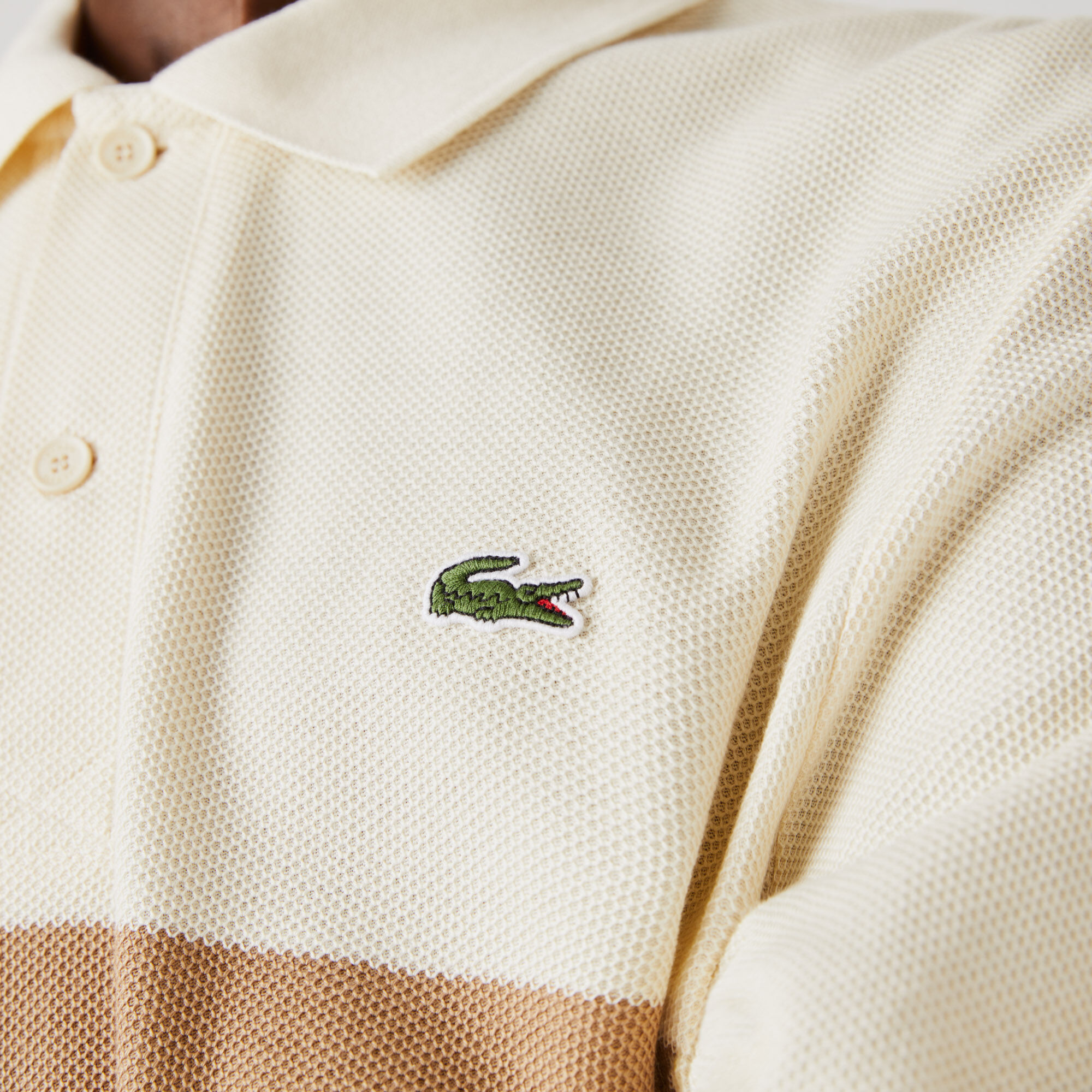 Men’s Lacoste Classic Fit Striped Cotton Polo Shirt