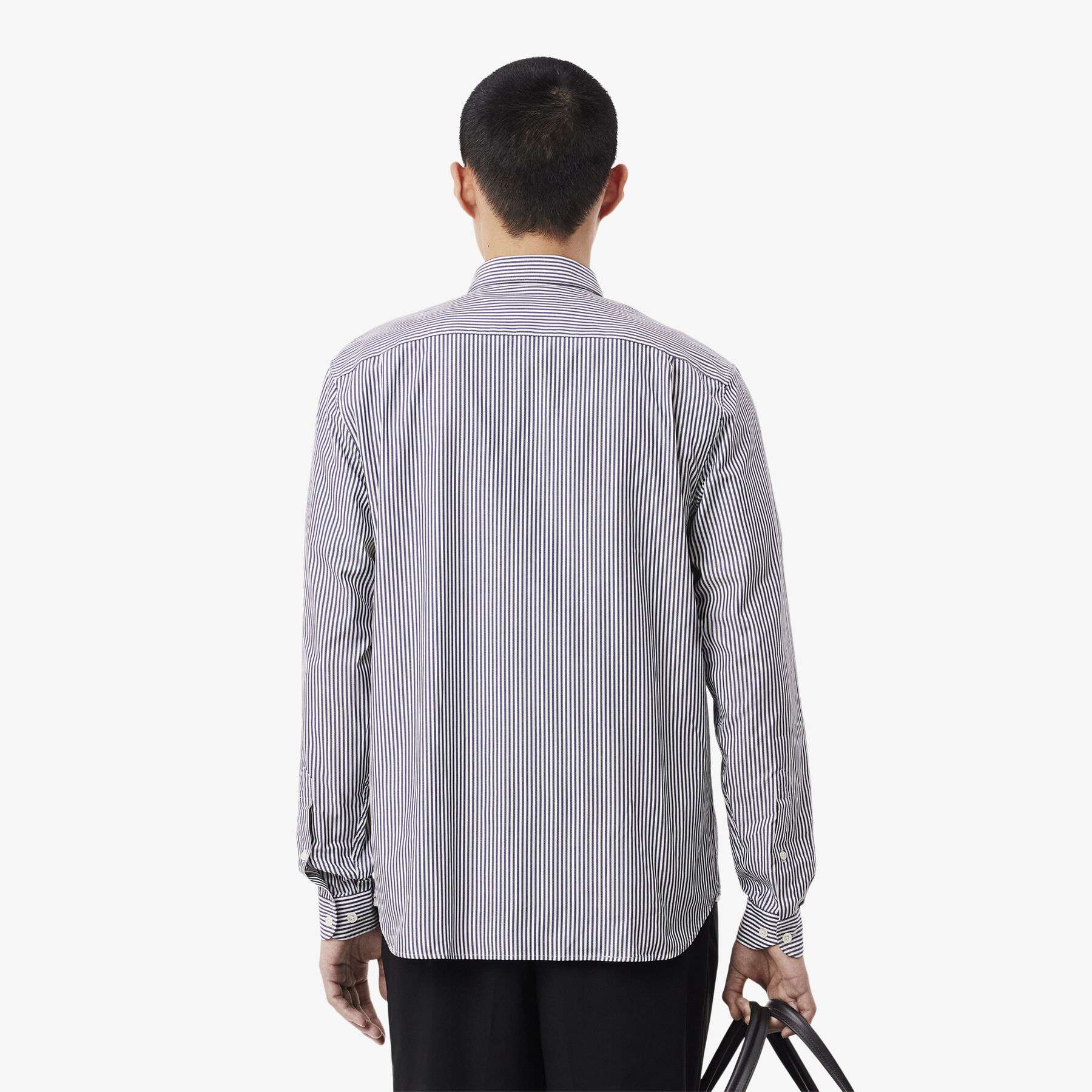 lacoste men s regular fit striped cotton shirt