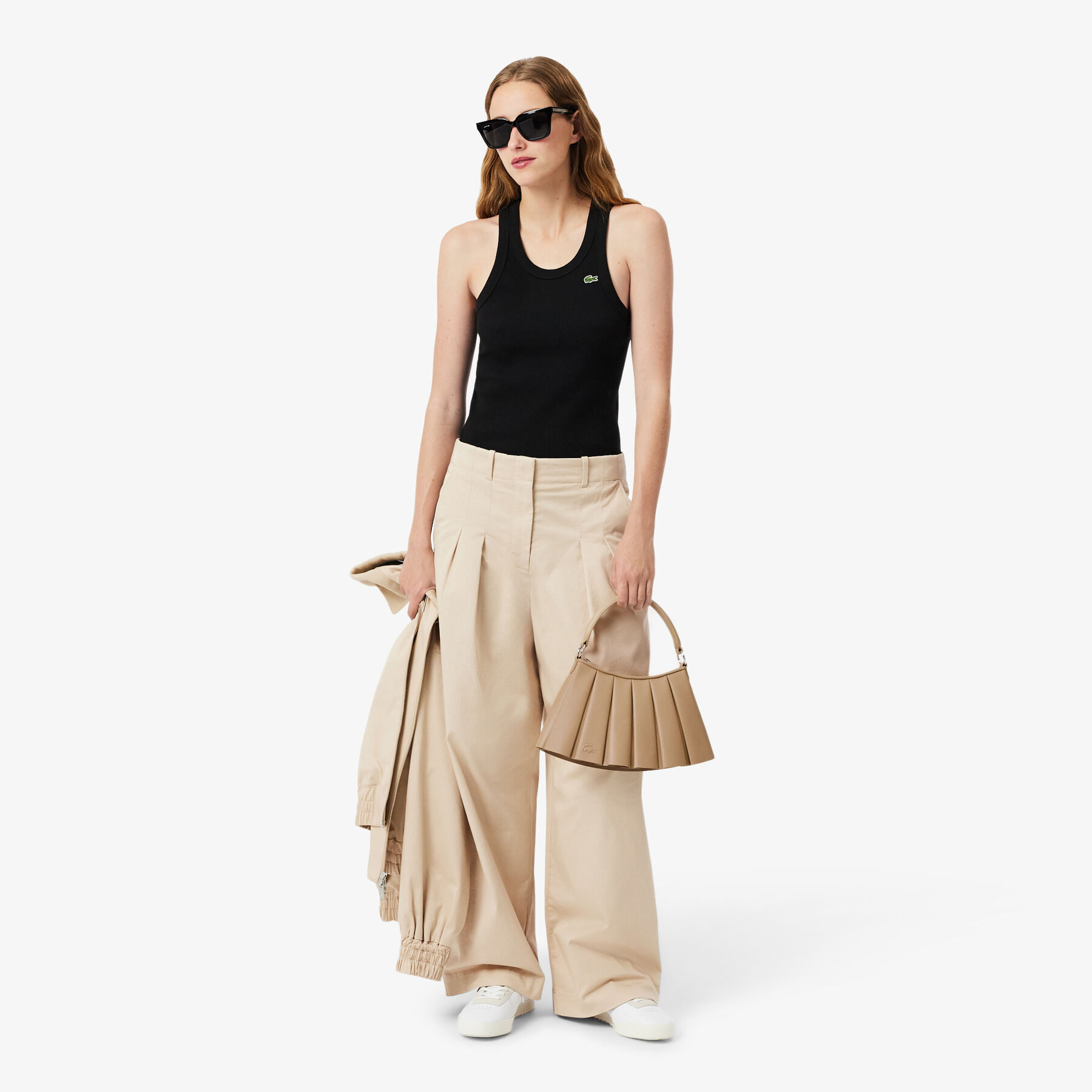 lacoste small lenglen leather bag