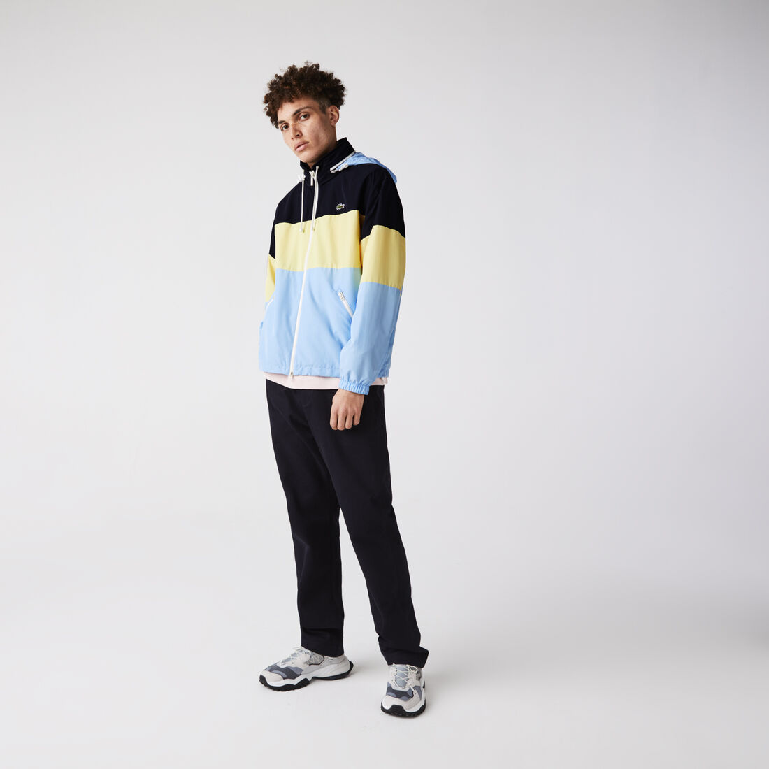 Men’s Concealed Hood Water-Resistant Colorblock Jacket Men’s Concealed Hood Water-Resistant Colorblock Jacket