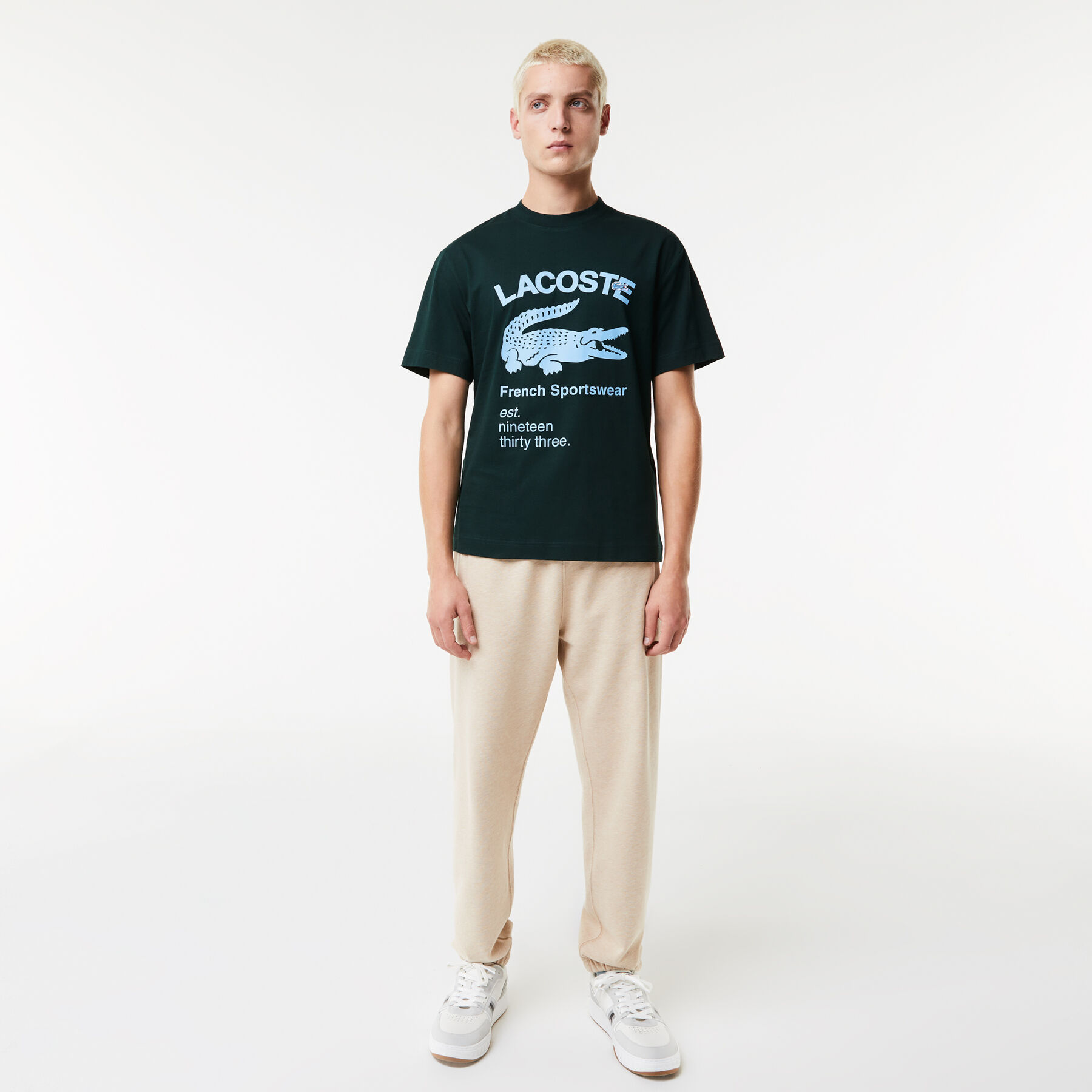 men s lacoste relaxed fit crocodile t shirt