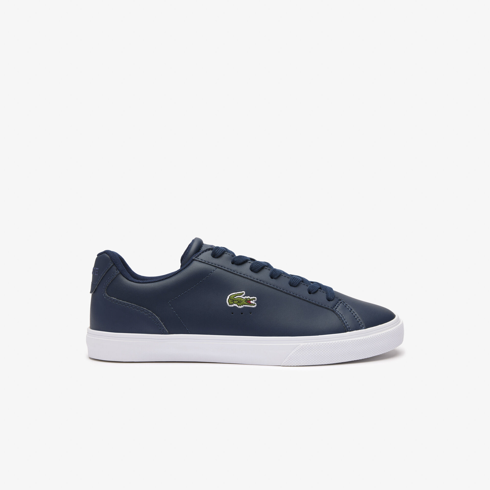 Lacoste navy leather trainers on sale