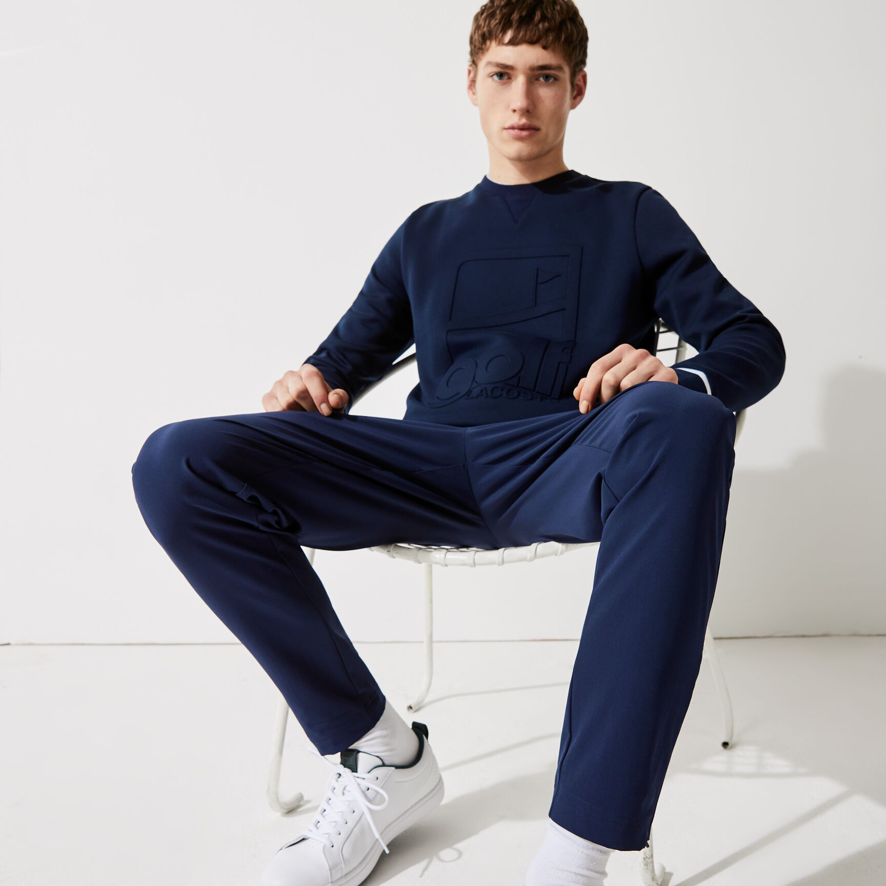 Men’s Lacoste SPORT Crew Neck Graphic Print Golf Sweatshirt