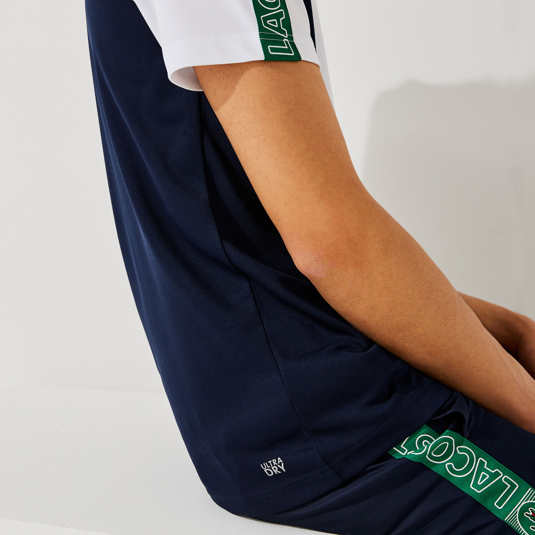 تيشيرت بيكيه بأشرطة شعار الماركة للرجال مجموعة Lacoste SPORT