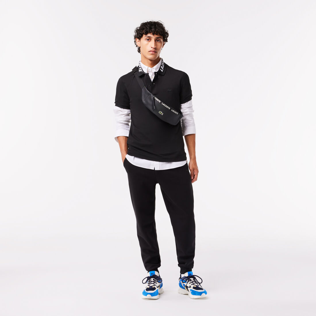 Men's Lacoste Branded Slim Fit Stretch Pique Polo Men's Lacoste Branded Slim Fit Stretch Pique Polo