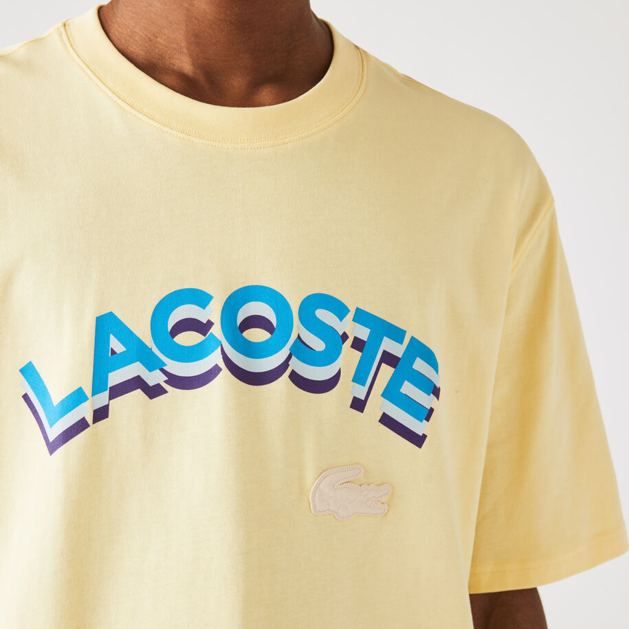 Buy Unisex Lacoste LIVE Loose Fit Lettered Cotton T-shirt for QAR 235. ...