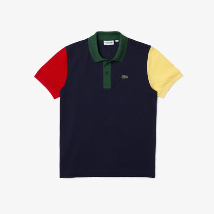 Men's Lacoste Regular Fit Color-block Cotton Petit Piqué Polo Shirt