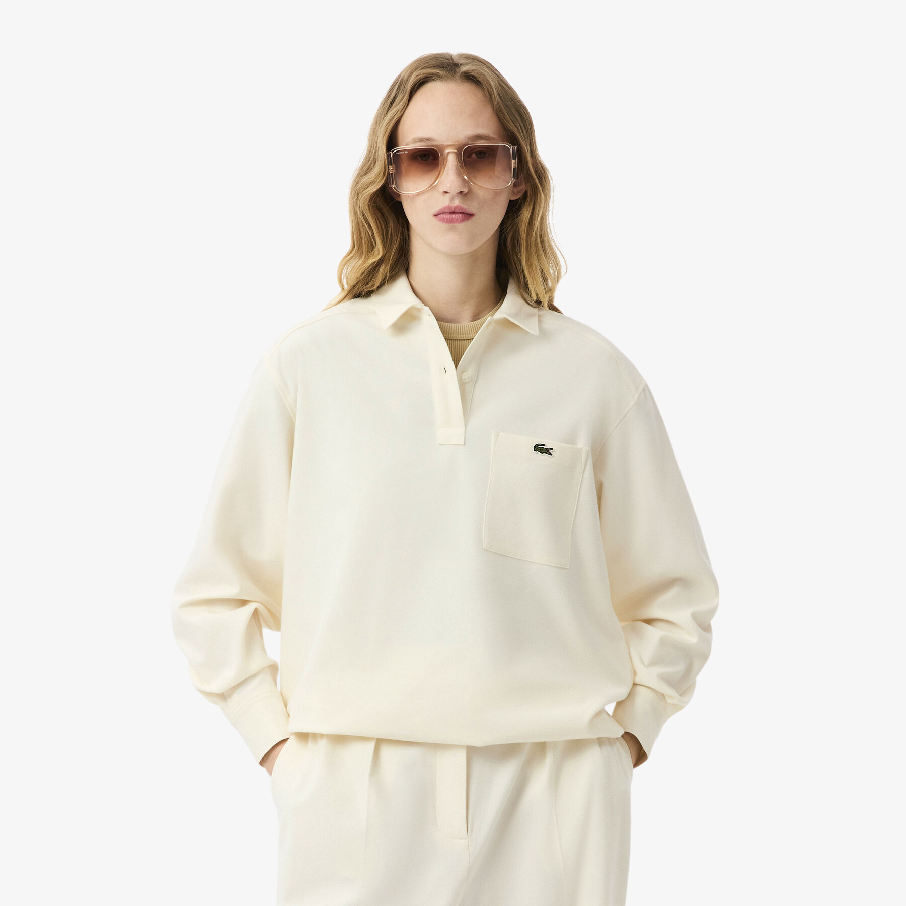 Oversized Polo Style Flannel Shirt Oversized Polo Style Flannel Shirt