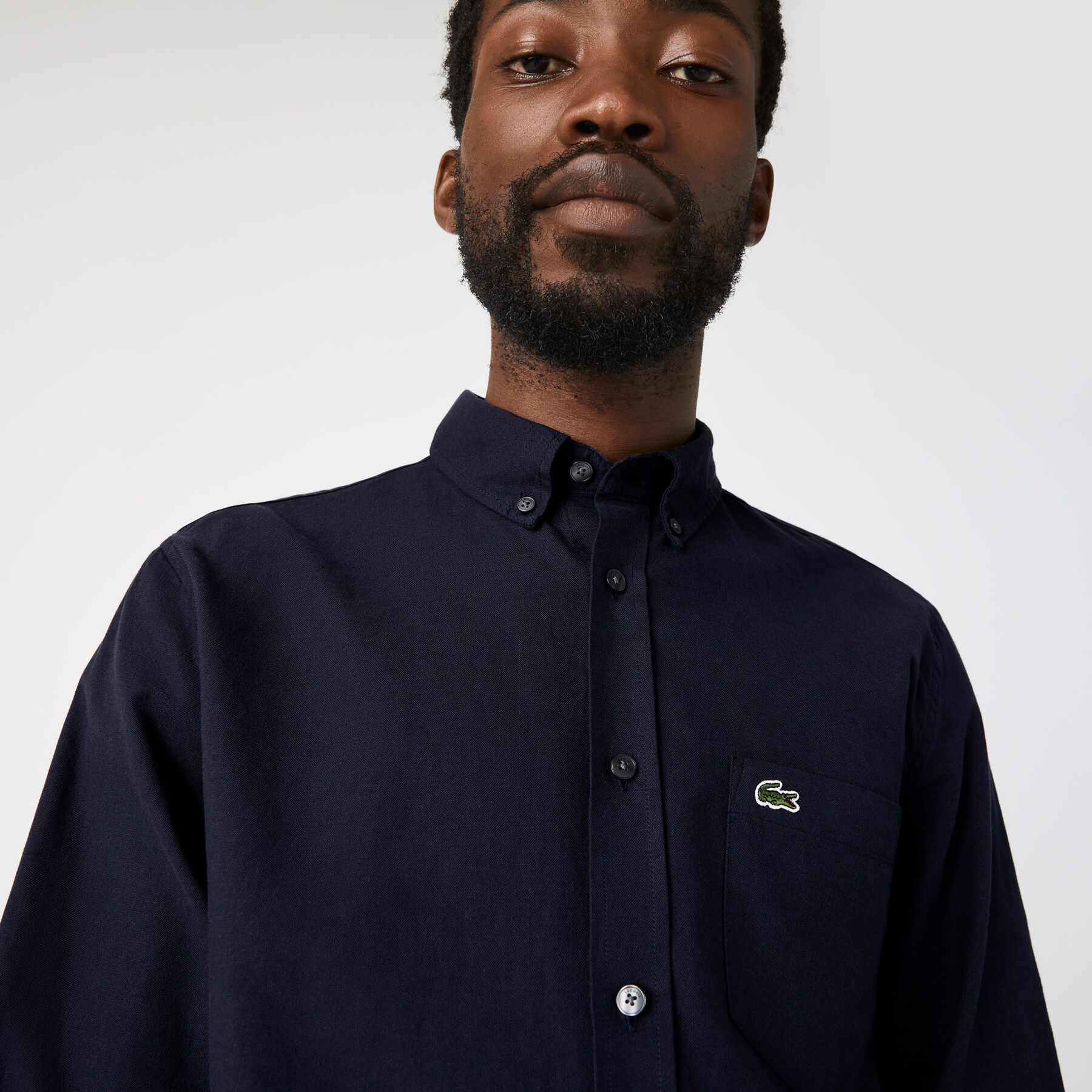 Men's Lacoste Buttoned Collar Oxford Cotton Shirt men s lacoste buttoned collar oxford cotton shirt