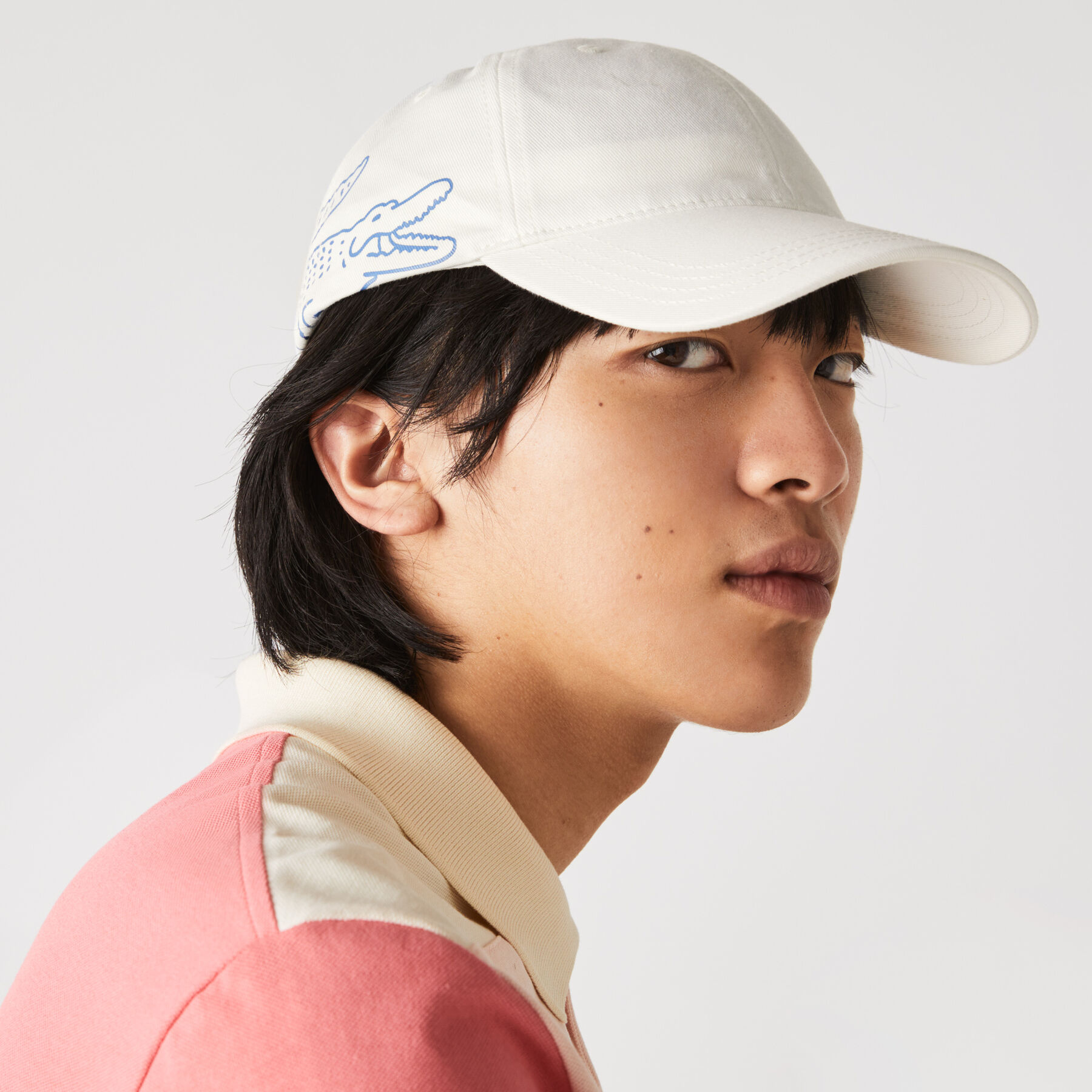 lacoste men s crocodile print organic cotton cap