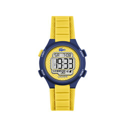 lacoste kids yellow silicone watch