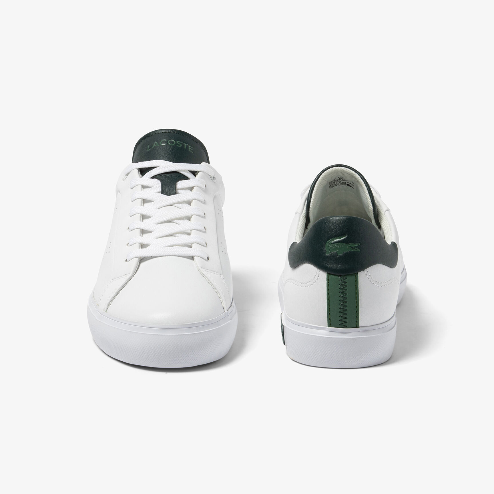 Men's Lacoste Powercourt 2.0 Leather Heel Pop Trainers