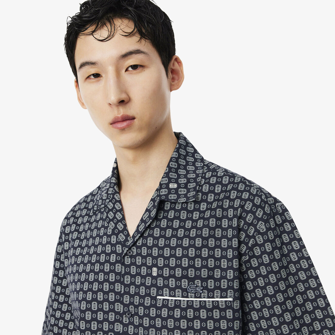 lacoste relaxed fit printed shirt