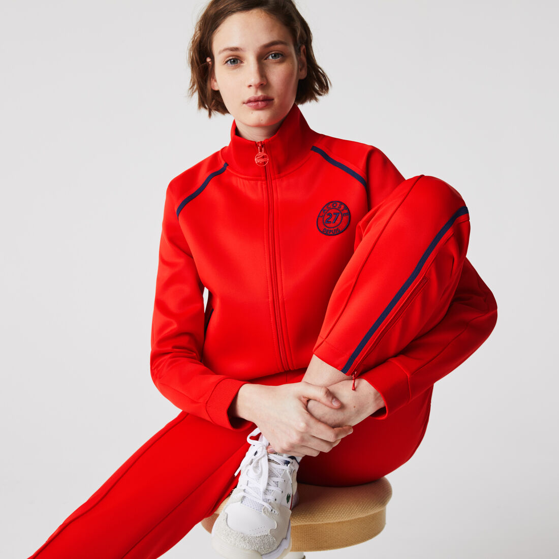 Women’s Stand-Up Collar Vintage Style Zip Sweatshirt