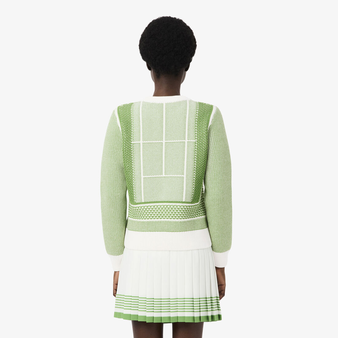 سترة جاكار برسومات ملعب التنس سترة جاكار برسومات ملعب التنس