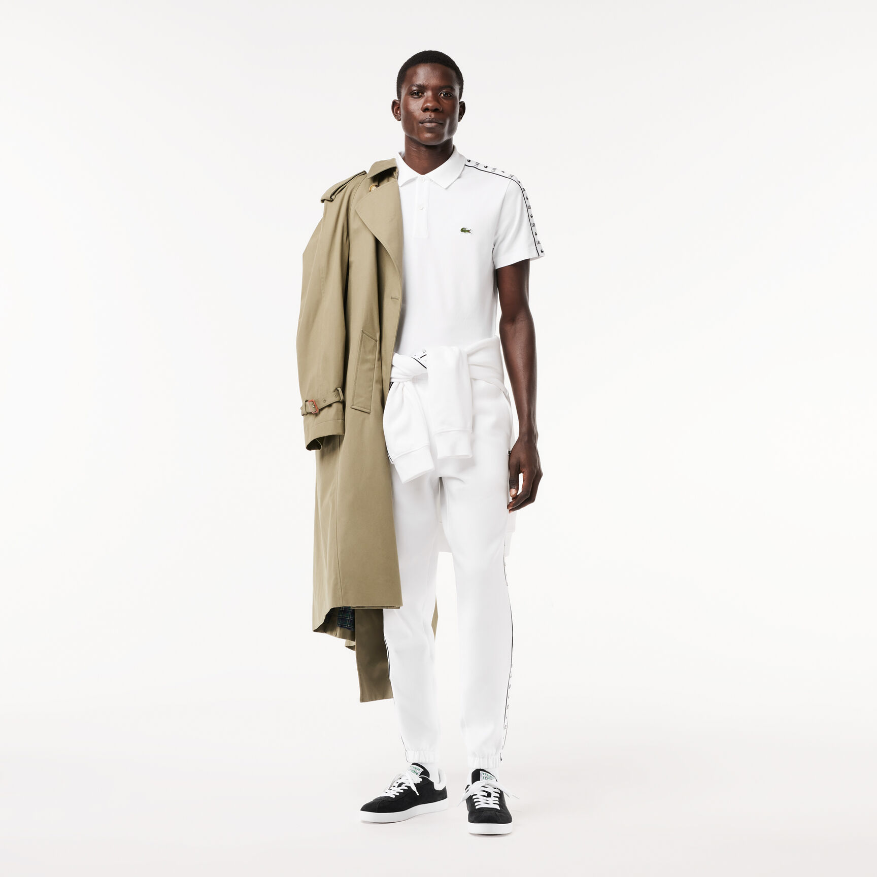 Contrast Stripe Pique Polo Shirt