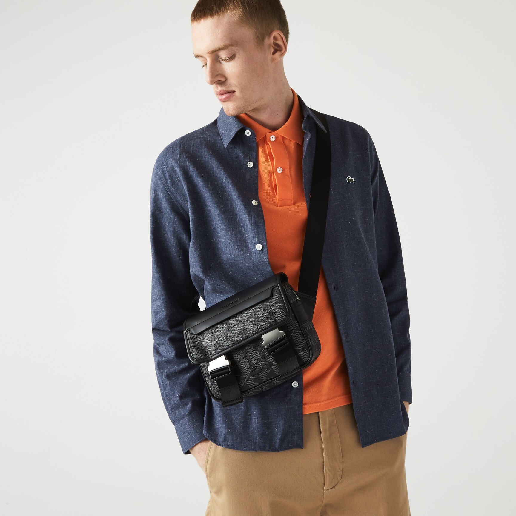 Men's The Blend Clipped Monogram Canvas Messenger Bag Men's The Blend Clipped Monogram Canvas Messenger Bag