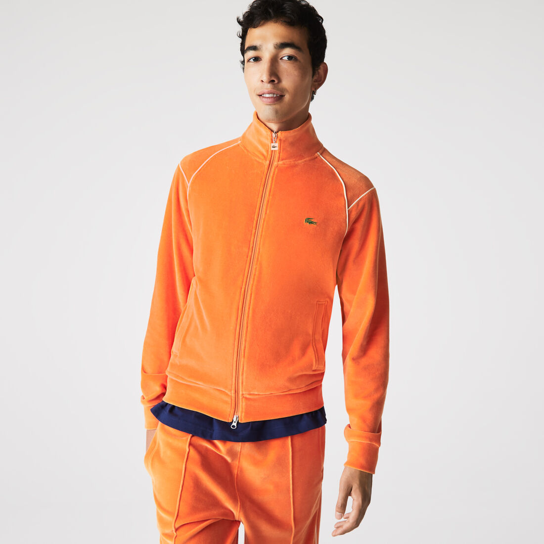 Unisex Lacoste L!VE Zippered Velvet Sweatshirt Unisex Lacoste L!VE Zippered Velvet Sweatshirt