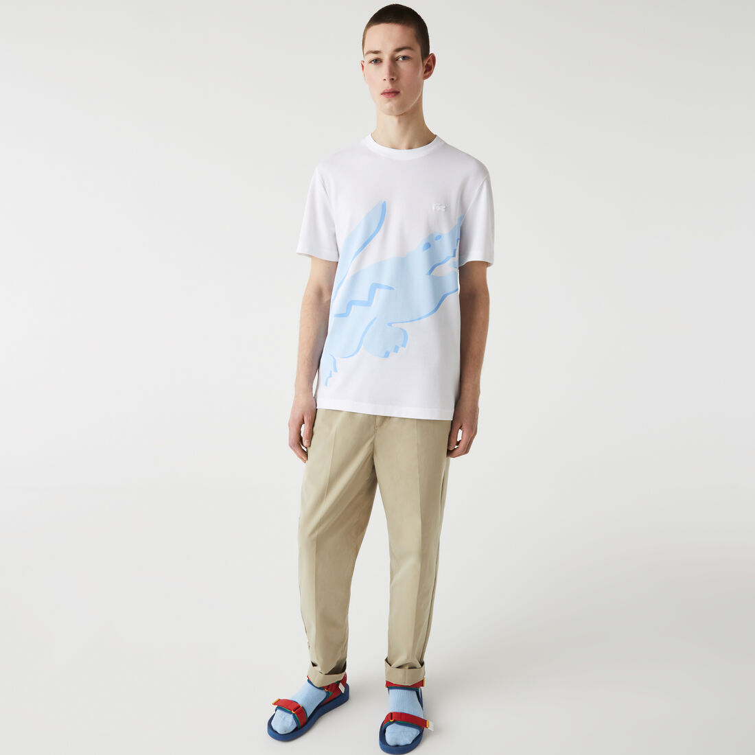 Men's Crocodile Print Crew Neck Stretch Organic Cotton T-Shirt