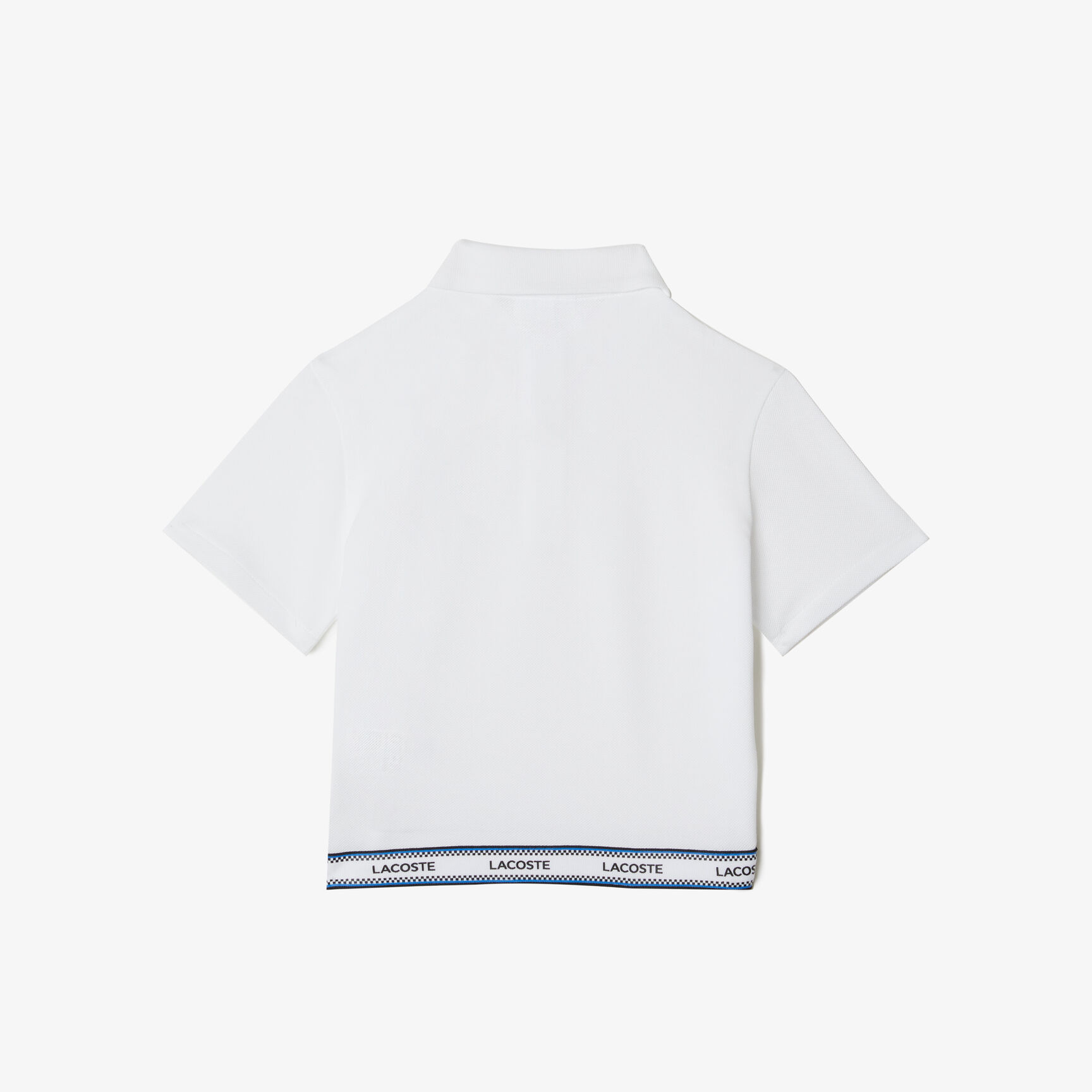 تي شيرت بولو لاكوست قصير قطن بيكيه بشريط مطبوع للبنات تي شيرت بولو لاكوست قصير قطن بيكيه بشريط مطبوع للبنات