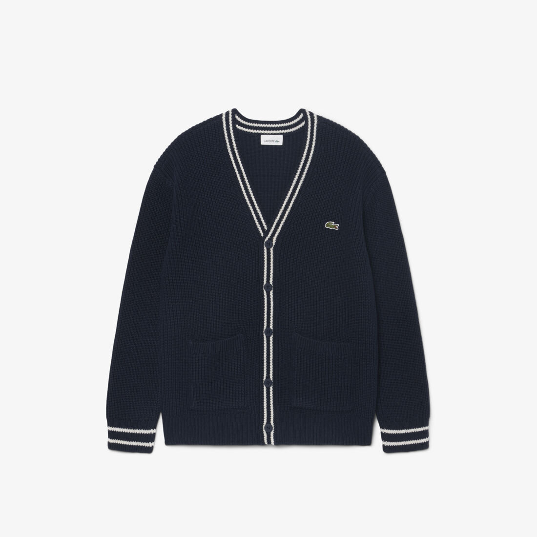 Cotton and Wool Cardigan lacoste cotton and wool cardigan