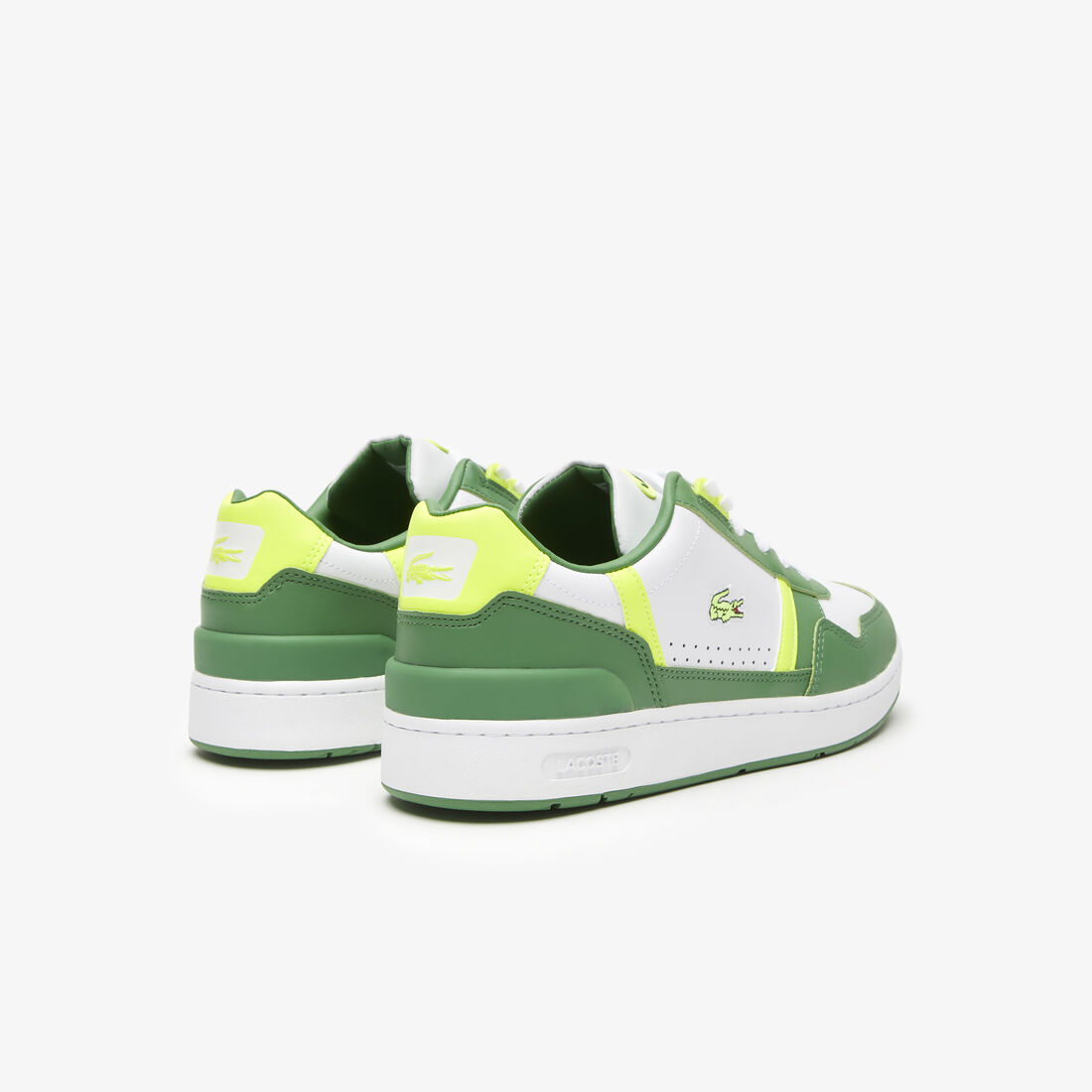 Men's Lacoste T-Clip Leather Colour Block Trainers Men's Lacoste T-Clip Leather Colour Block Trainers