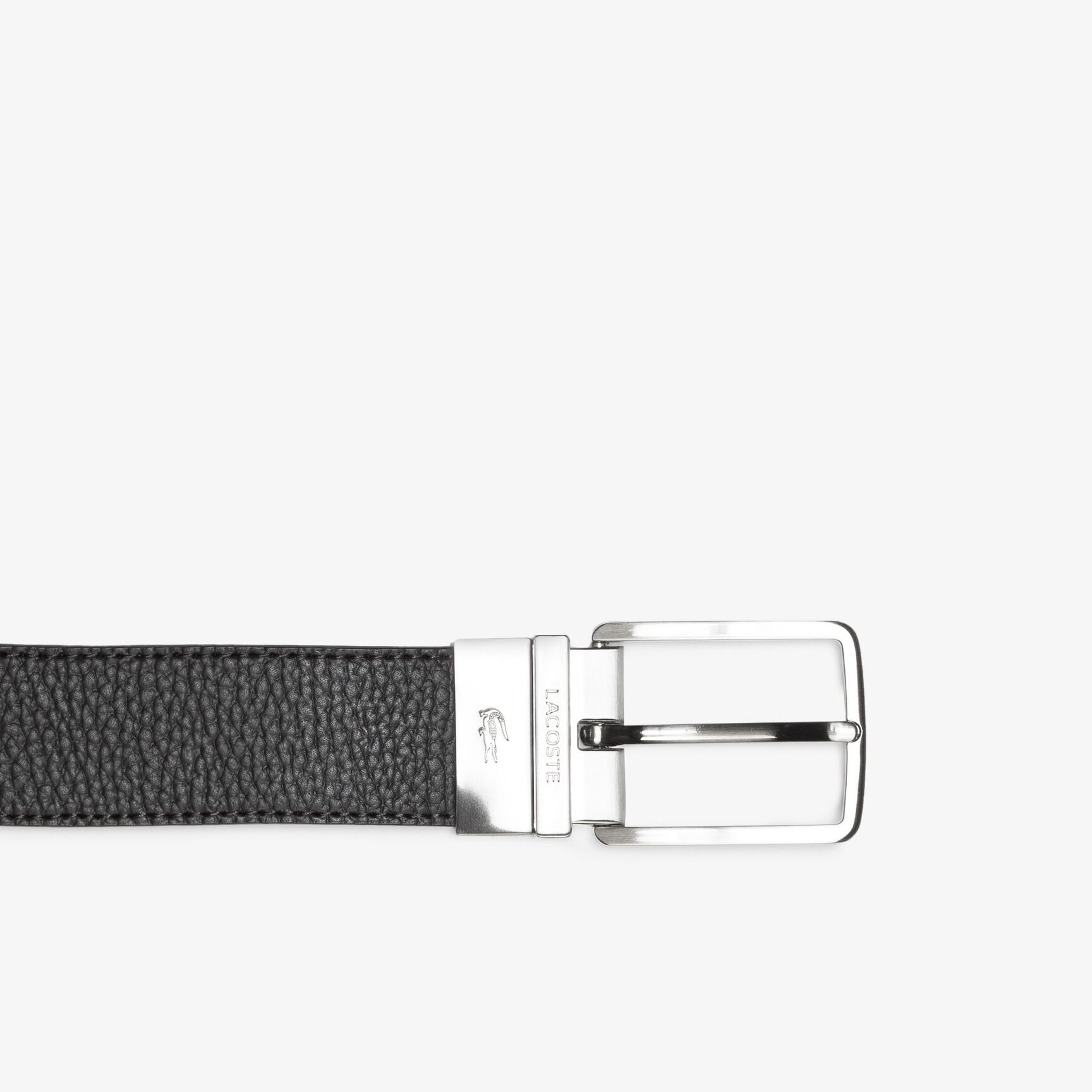 Men's Lacoste Engraved Buckle Grained Leather Belt Men's Lacoste Engraved Buckle Grained Leather Belt