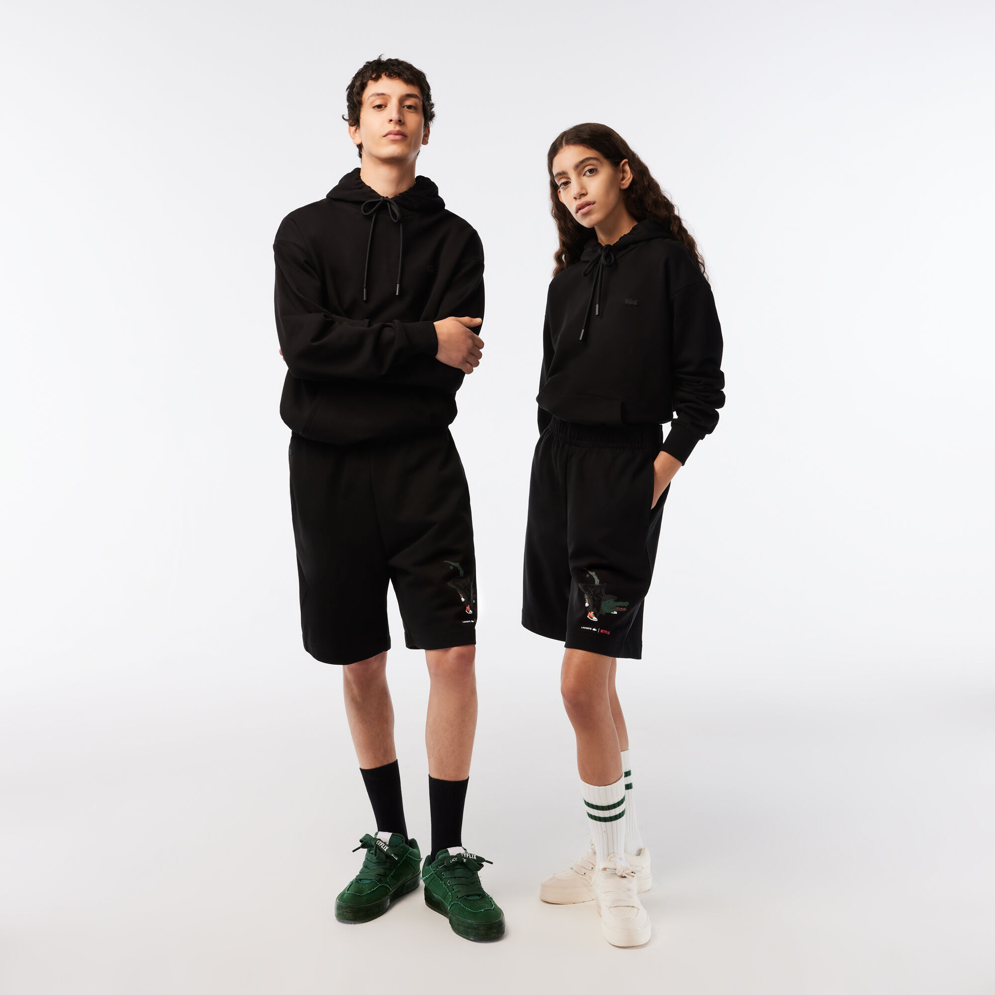 Buy Unisex Lacoste x Netflix Organic Cotton Fleece Shorts Lacoste QA