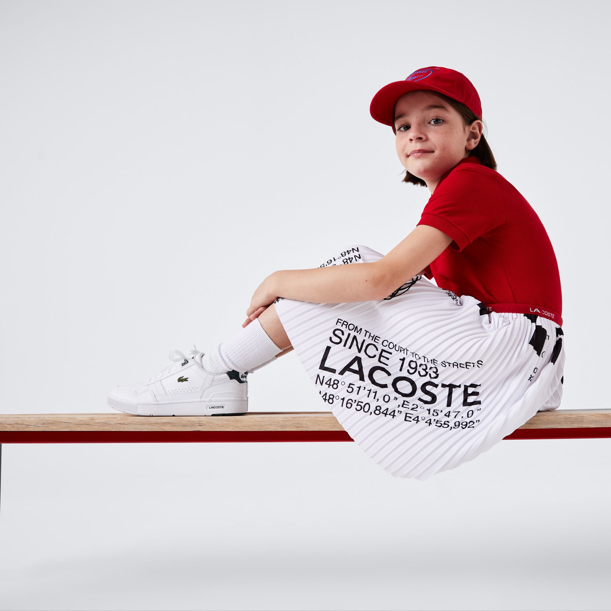 Buy Girls Lacoste Jersey Short Pleated Skirt Lacoste QA