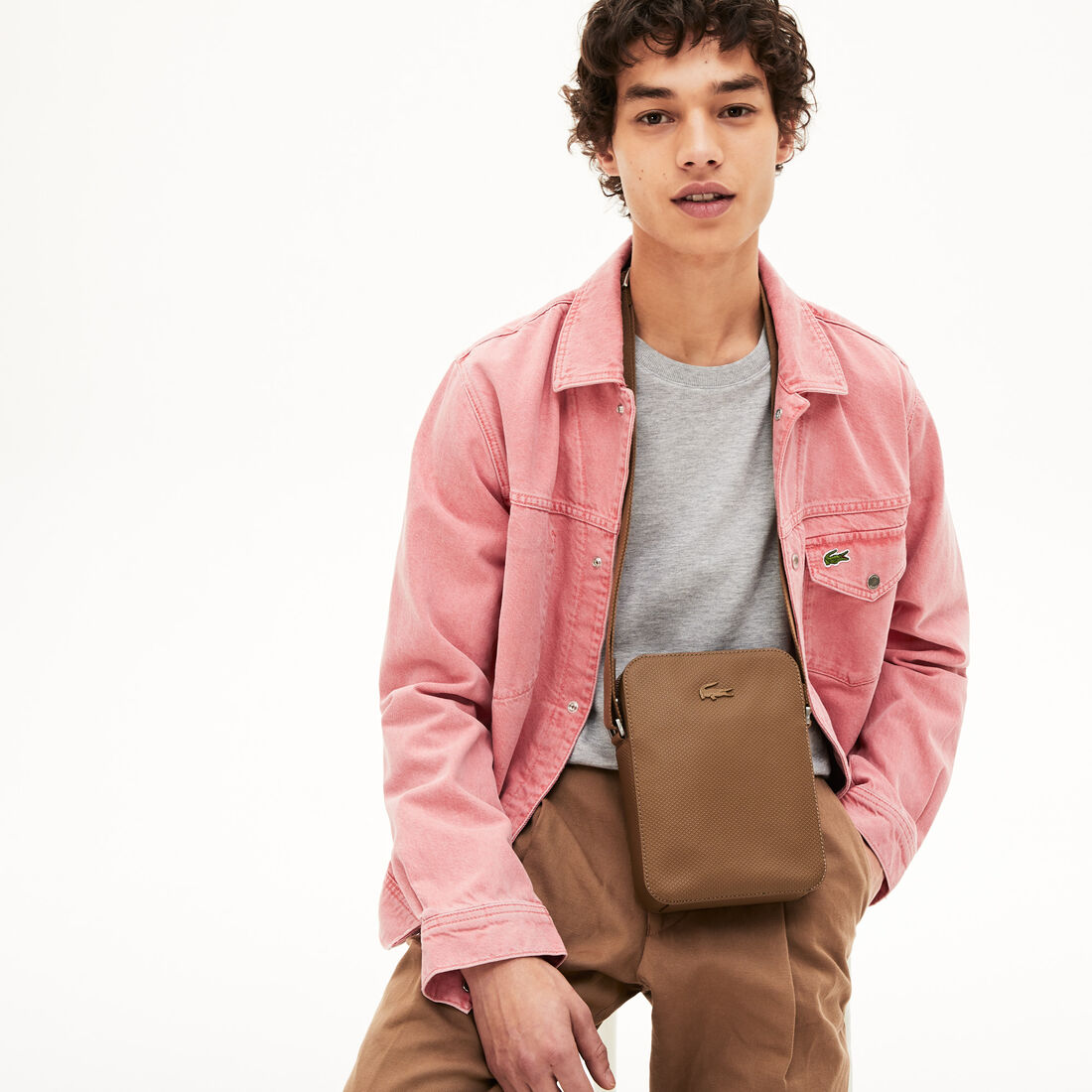 Buy Men's Chantaco Soft Leather Vertical Zip Bag Lacoste QA