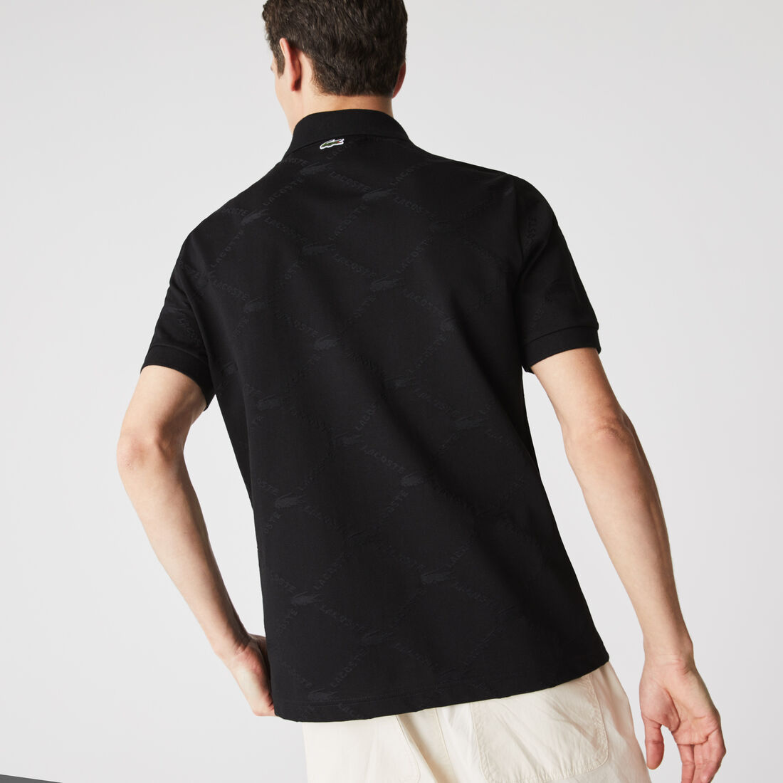 Men’s Lacoste LIVE Standard Fit Monogram Patterned Polo Men’s Lacoste LIVE Standard Fit Monogram Patterned Polo