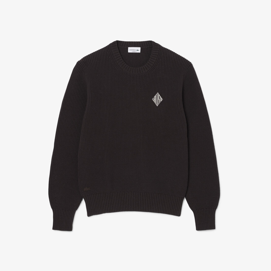 Pearl Rib Knit Badge Accent Sweater Pearl Rib Knit Badge Accent Sweater